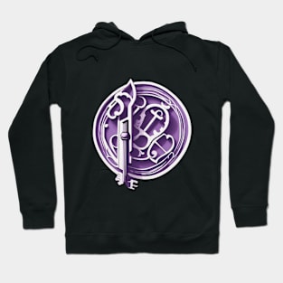 Enchanted Sword and Keys Emblem Design in Purple No. 490 Hoodie